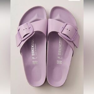 New Birkenstock Madrid Big Buckle High Shine Sandals Shoes Sz 40 9 Purple